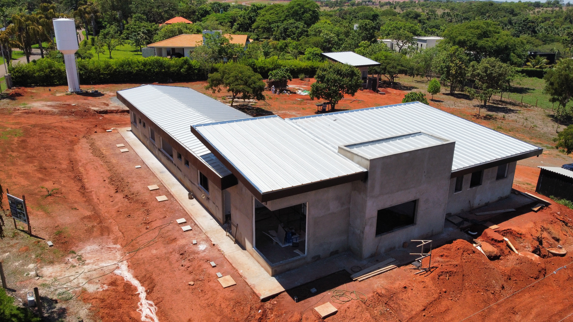 Vista aérea de residência em execução pela Projetar
